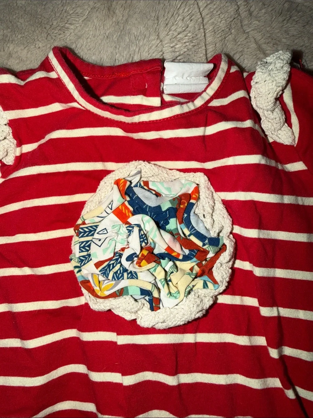 Millie Jay Boutique Red White Striped Ruffle Romper Jumpsuit 12M Fall 2019